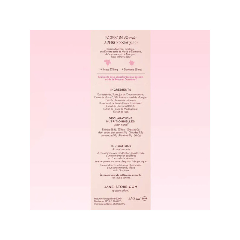 Boisson aphrodisiaque Jane Mangue Poivre Rose - Tous nos produits