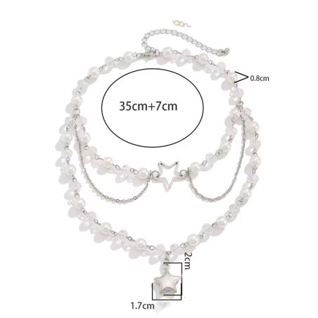 Collier Coeurs d'argent - Colliers pour travestis Collier Coeurs d'argent - Colliers pour travestis