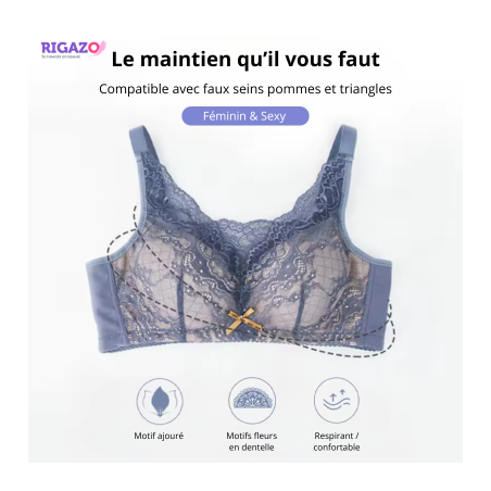 Soutien-gorge à poches bleu en dentelles - Soutiens-gorge à poches pour travestis Soutien-gorge à poches bleu en dentelles - Soutiens-gorge à poches pour travestis
