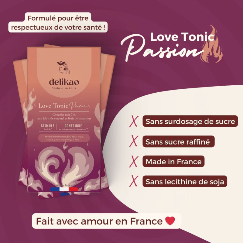 Chocolat aphrodisiaque Love Tonic Passion - Aphrodisiaques pour travestis