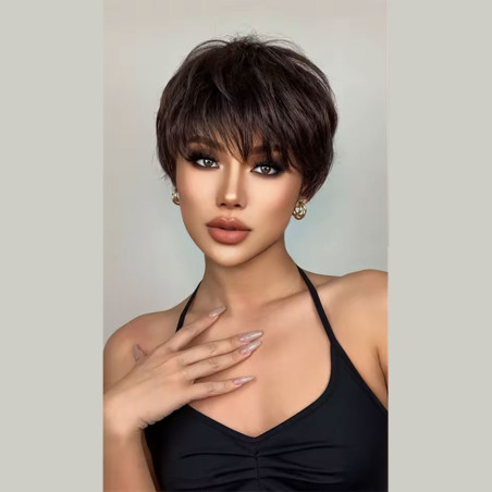 Perruque brune Dolly - Perruques pour travestis