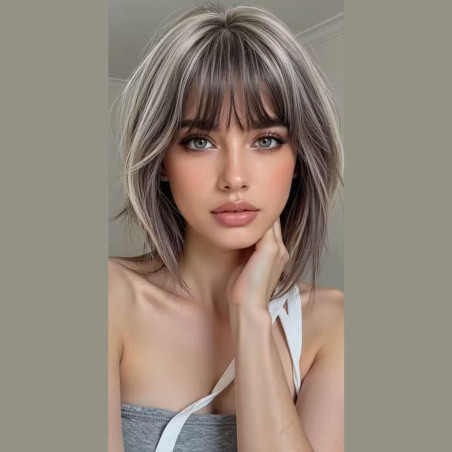 Perruque méchée blanche Janet - Perruques Drag Queen