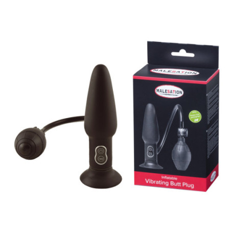 Plug Anal gonflable vibrant avec ventouse - Plugs gonflables pour travestis